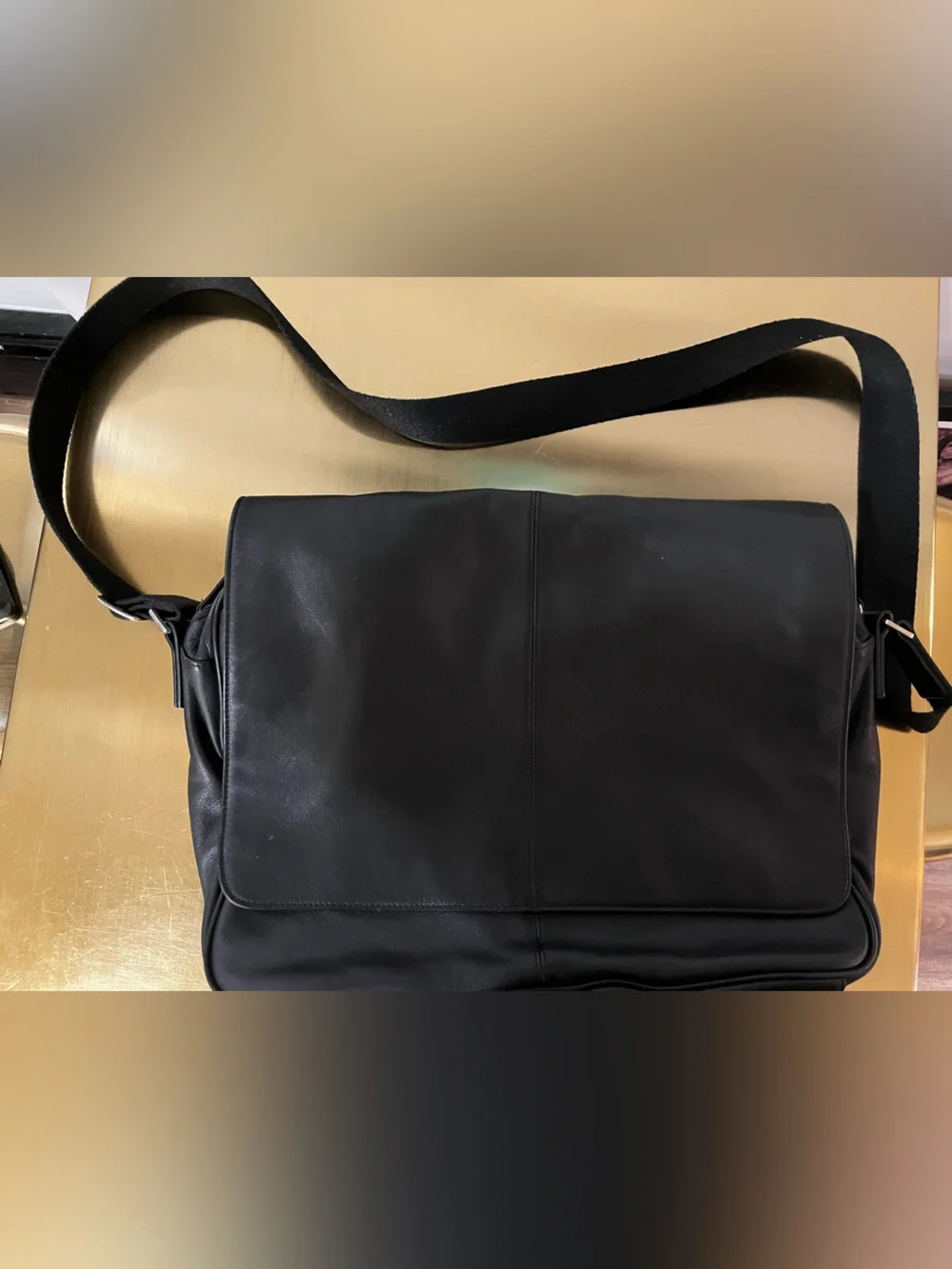 Leatherology Laptop Messenger Bag Black Onyx Full Grain Leather Briefcase Travel